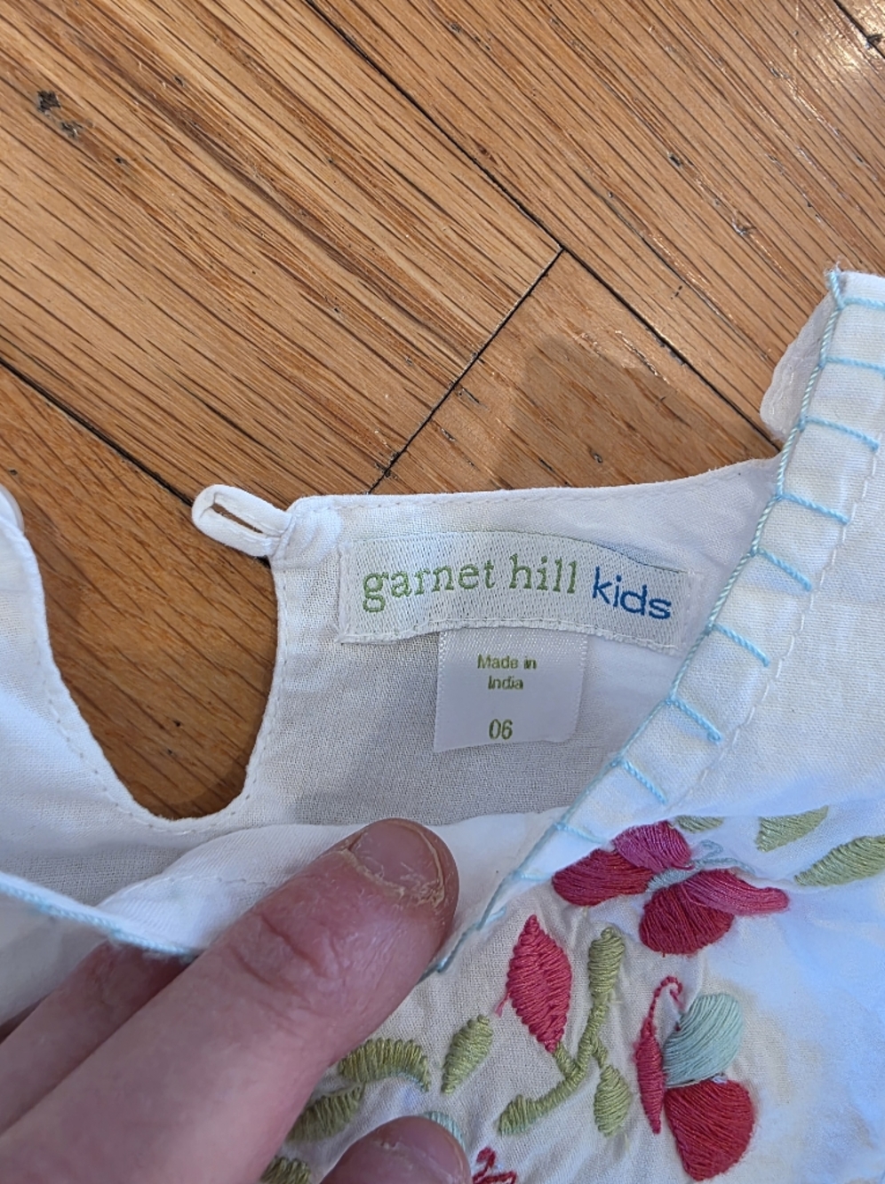 Garnet Hill Kids Lined Embroidered Dress - Picture 2 of 5